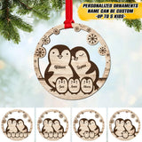 Personalized Penguin Family Kid Name Christmas Acrylic/Plastic Ornament Printed QTVQ2809