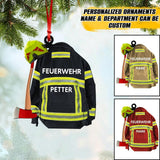 Personalized Austrian Firefighter Christmas Wood Ornament Printed 22SEP-HQ28