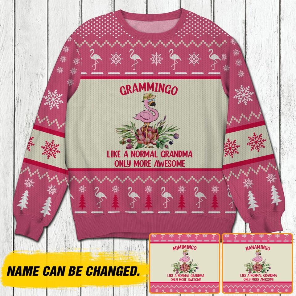 Personalized Grammingo Like A Normal Grandma Only More Awesome Christmas Sweatshirt Prined QTHY1210