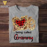 Personalized Love Being Called Grandma Kid Name Caro Background Tshirt Printed QTHQ1810
