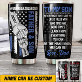 Personalized Father & Son American Flag Tumbler Printed 22OCT-HQ19