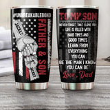 Personalized Father & Son American Flag Tumbler Printed 22OCT-HQ19