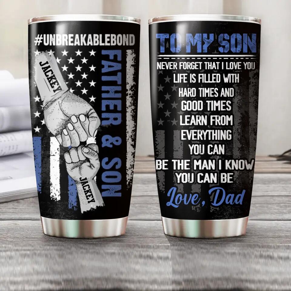 Personalized Father & Son American Flag Tumbler Printed 22OCT-HQ19