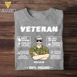 Personalized Australian Veteran 100% Organic With Rank Name And Camo Uniform Tshirt Printed 22OCT-HY19