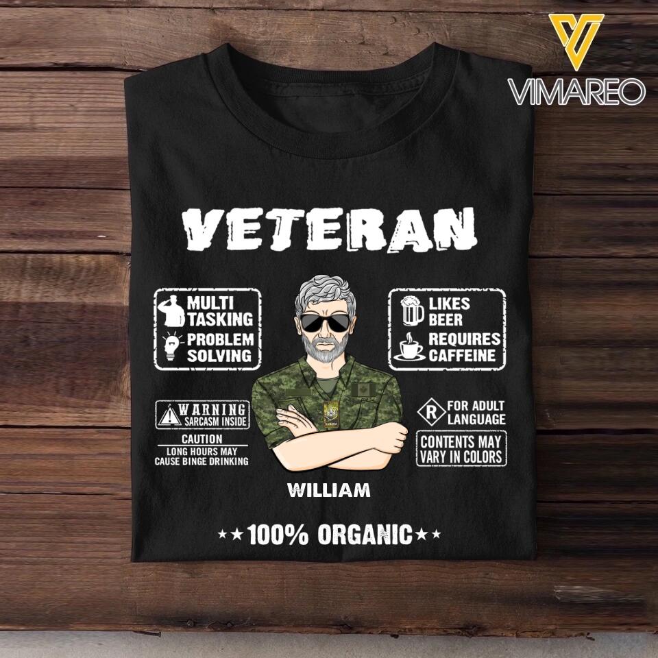 Personalized Canadian Veteran 100% Organic With Rank Name And Camo Uniform Tshirt Printed 22OCT-HY19