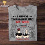 Personalized 5 Things You Should Know About My October Wife Couple Tshirt Printed 22OCT-HY20
