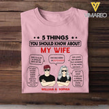 Personalized 5 Things You Should Know About My September Wife Couple Tshirt Printed 22OCT-HY20