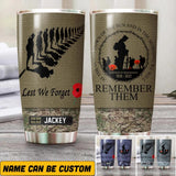Personalized UK Solider/ Veteran Lest We Forget Remember Them Tumbler Printed QTHQ2810