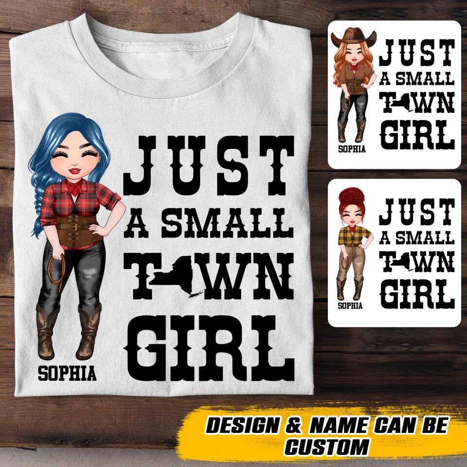 Personalized Just A Small Town New York Girl Tshirt Printed 22OCT-HQ28