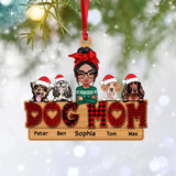 Personalized Christmas 2022 Dog Mom Wood Ornament Printed QTDT0111