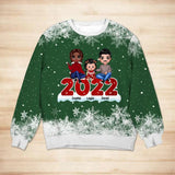 Personalized 2022 Christmas Family Kid 3D Printed Sweater QTDT0211