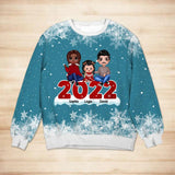 Personalized 2022 Christmas Family Kid 3D Printed Sweater QTDT0211