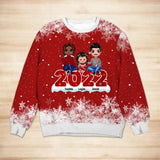 Personalized 2022 Christmas Family Kid 3D Printed Sweater QTDT0211