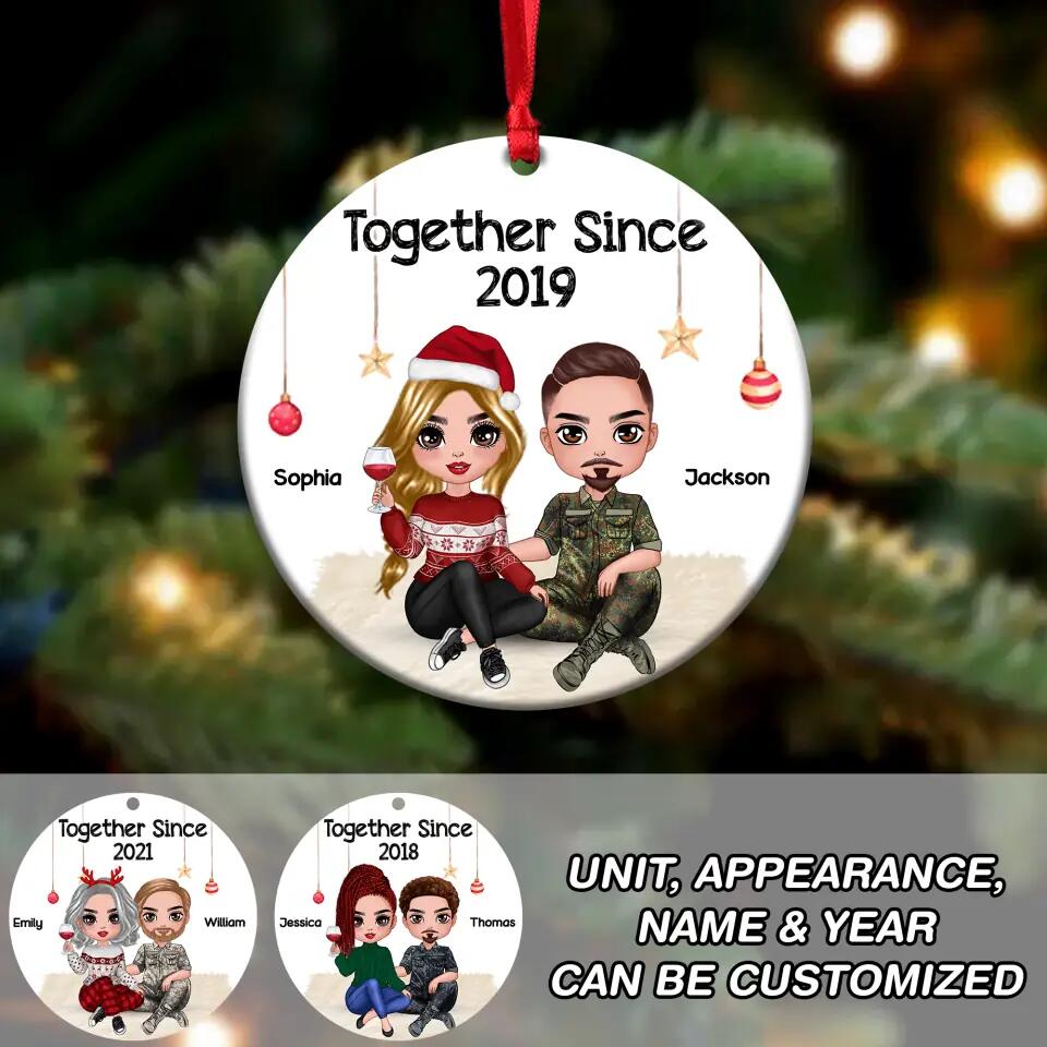 Personalized Together Since German Solider/ Veteran Couple Christmas Acrylic/Plastic Ornament Printed 22NOV-DT03