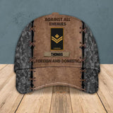 Personalized Canadian Veteran Against All Enemies Foreign and Domestic Camo Rank Peaked Cap 3D Printed 22NOV-HY03
