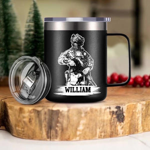 Personalized Canadian Veteran/Soldier Laser Handle Cup Printed 22NOV-HQ07