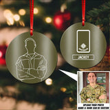 Personalized Australian soldier image art & Rank Ornament Printed QTHQ0911
