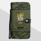 Personalized Canadian Solider/ Veteran Rank Camo Phone Leather Wallet 22NOV-HY09