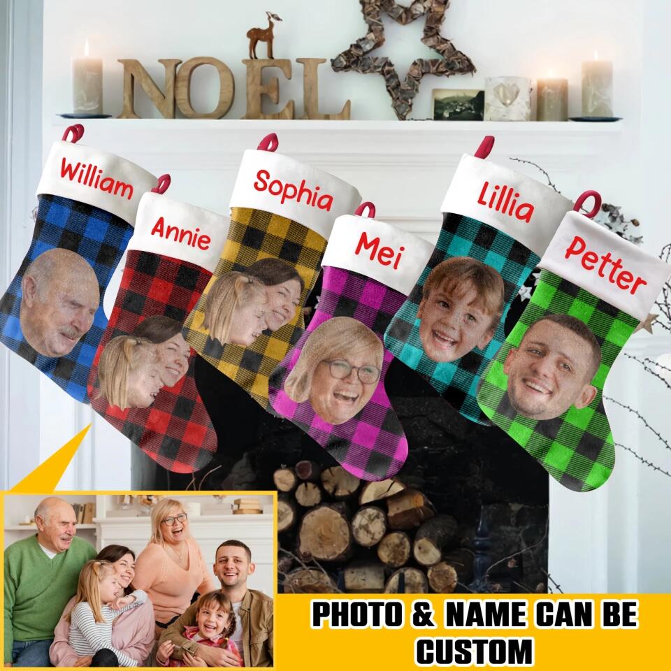 Personalized Your Image Family With Name Christmas Stocking QTHQ1111