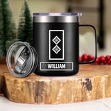 Personalized Irish Veteran/Soldier Rank Laser Handle Cup Printed 22NOV-DT11