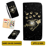 Personalized Kid Name Butterfly Heart Hand Phone Leather Wallet 22NOV-HY14