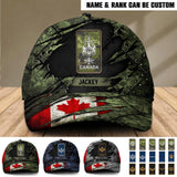 Personalized Canadian Veteran/ Solider Flag Rank Peaked Cap 3D Printed 22NOV-HQ14