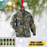 Personalized Netherlands Solider/ Veteran Uniform Camo Rank Ornament Printed 22NOV-DT15