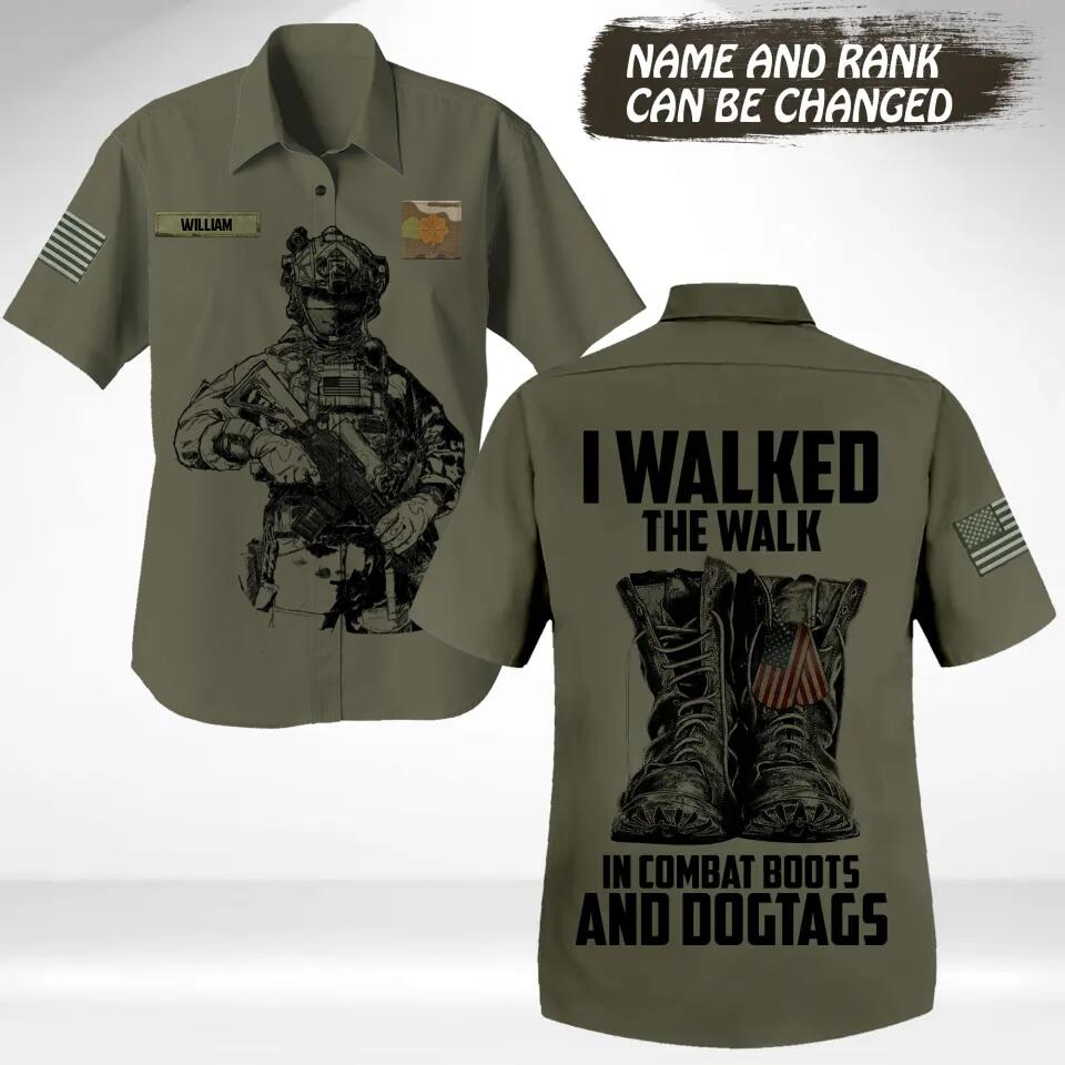 Personalized US Veteran/Soldier Hawaii Shirt Printed 22NOV-HY14