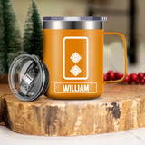 Personalized British Veteran/Soldier Rank Laser Handle Cup Printed 22NOV-HY17