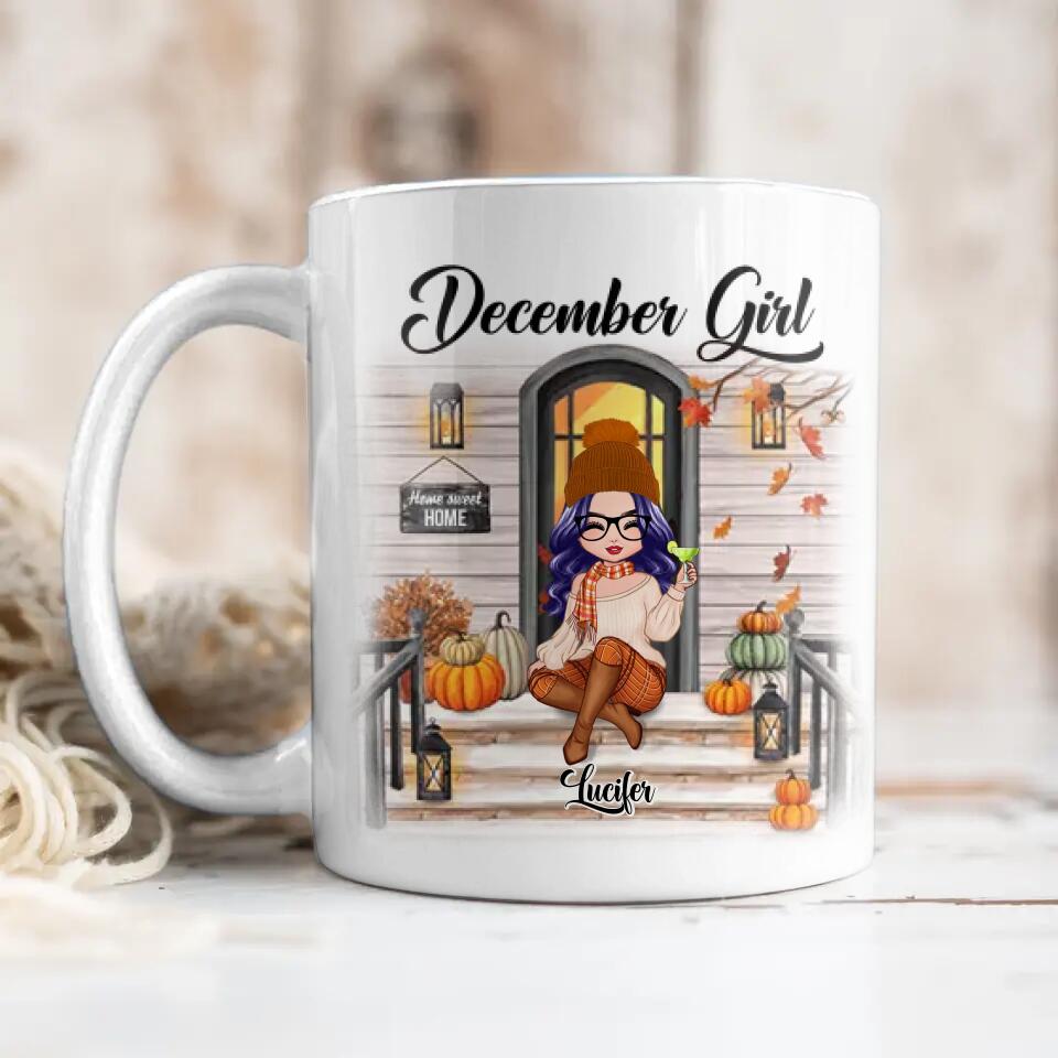 Personalized I'm December Girl Autumn Printed Accent Mug 22NOV-DT18