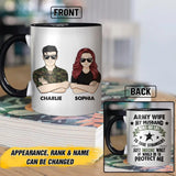 Personalized Swiss  Army Wife My Husband Risks his Life Rank Camo Ceramics Mug 22NOV-HY18