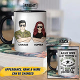 Personalized Australian Army Wife My Husband Risks his Life Rank Camo Ceramics Mug 22NOV-HY18