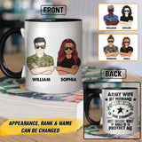 Personalized Australian Army Wife My Husband Risks his Life Rank Camo Ceramics Mug 22NOV-HY18