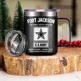 Personalized US Army Logo Veteran/Soldier Laser Handle Cup Printed 22NOV-DT18