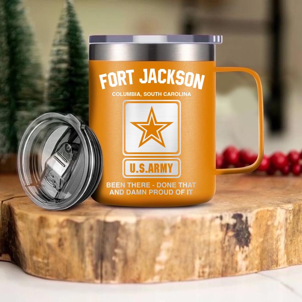 Personalized US Army Logo Veteran/Soldier Laser Handle Cup Printed 22NOV-DT18