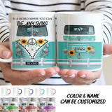 Personalized In A World Where You Can Be Anything Be Kind Hippie Van Printed Mug QTDT2211