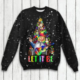Personalized Let It Be Hippie Christmas Sweater Printed QTHQ2211