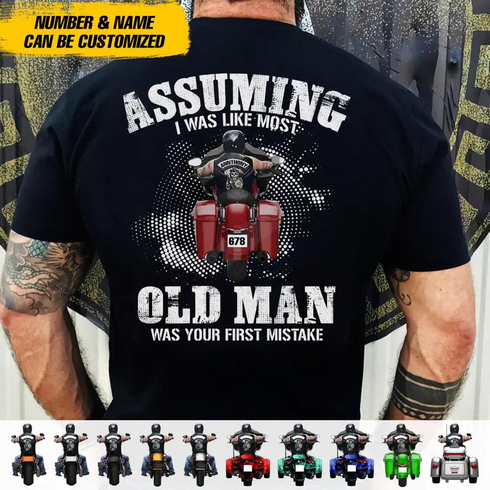 Personalized Assuming I Was Like Most Old MAn Motocross Lovers Tshirt Printed QTDT2311