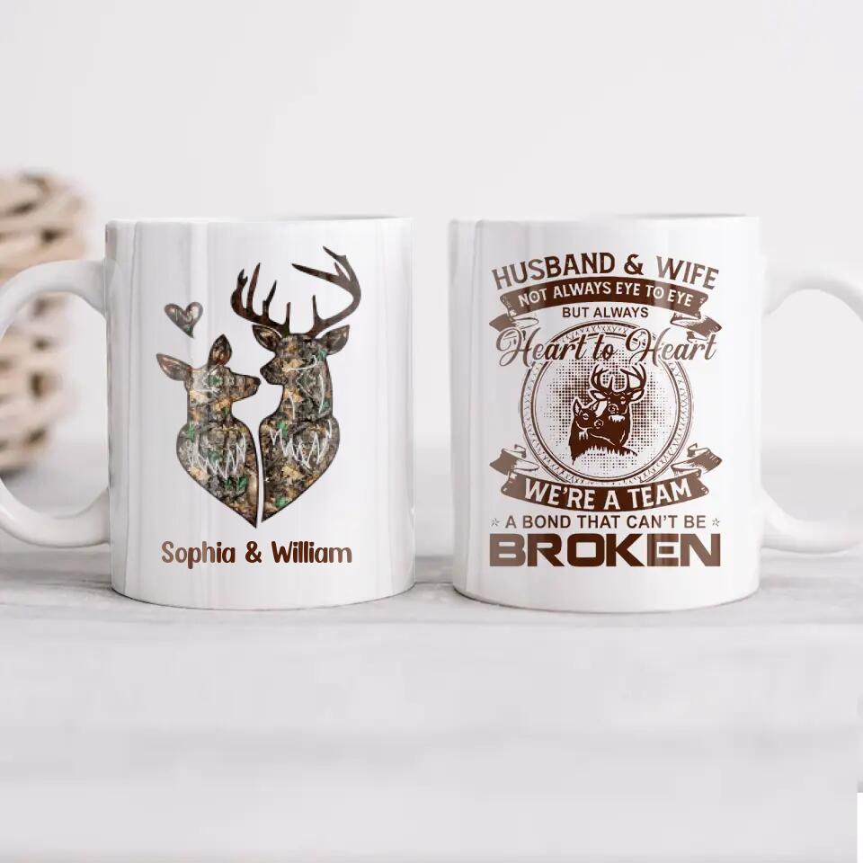 Personalized Husband & Wife deer camo Mug Printed QTHQ2411