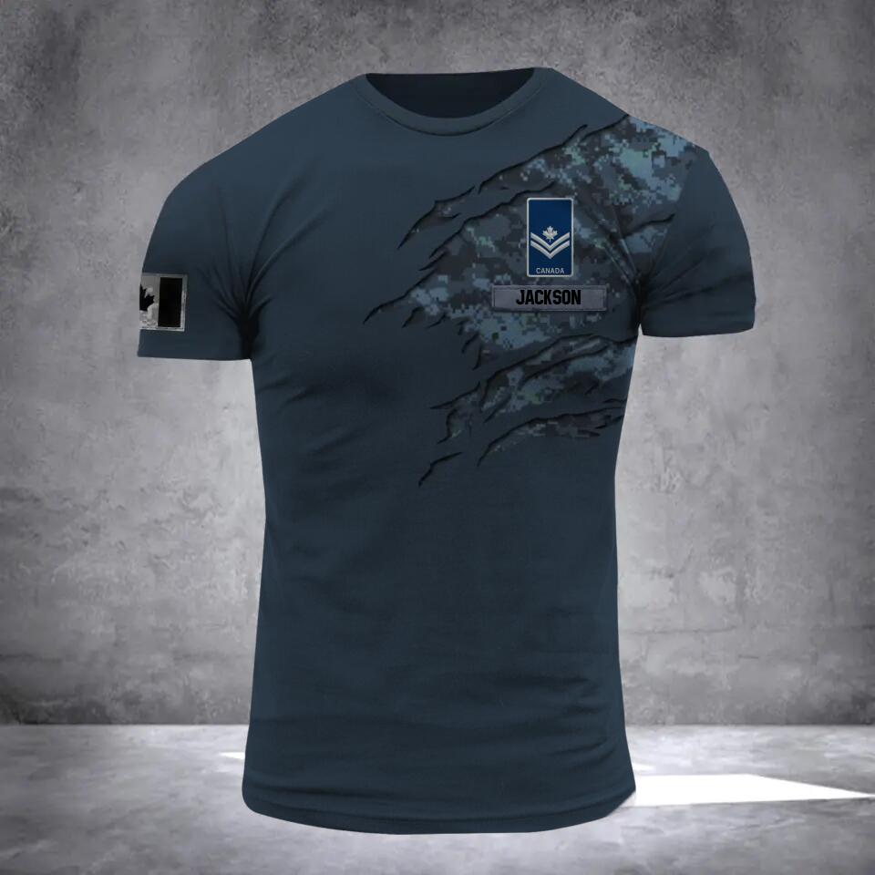 PERSONALIZED CANADIAN ARMY RANK CAMO 3D TSHIRT PRINTED QTDT2811