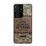 Personalized UK Solider/ Veteran We Owe Illegals Nothing We Owe Our Veterans Camo Phonecase 3D Printed 22NOV-HY29