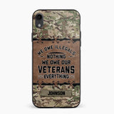 Personalized UK Solider/ Veteran We Owe Illegals Nothing We Owe Our Veterans Camo Phonecase 3D Printed 22NOV-HY29