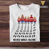Personalized Never Walk Alone Family Kid Footprint Christmas 3D Printed Tshirt 22DEC-HQ01