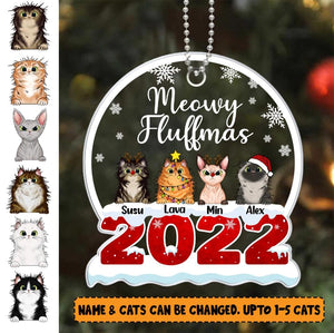 Personalized Mewy Fluffmas Acrylic/Plastic Ornament Printed QTHY0212