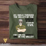 Personalized As I Walk Through The Valley of The Shadow of Death I Fear No Evil For I am The Baddest One In The Valley Australian Solider/Veteran Rank Camo Tshirt Printed 22DEC-HY05