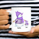 Personalized Snowman Grandma & Kid Christmas Mug Printed 22DEC-HQ05