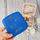 Personalized Zodiac Leather Jewelry Travel Box Printed PNDT0712