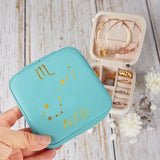 Personalized Zodiac Leather Jewelry Travel Box Printed PNDT0712