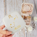 Personalized Zodiac Leather Jewelry Travel Box Printed PNDT0712