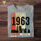 Personalized Year Of Birth January I Am 18 With Years Of Experience Tshirt Printed QTHQ0712